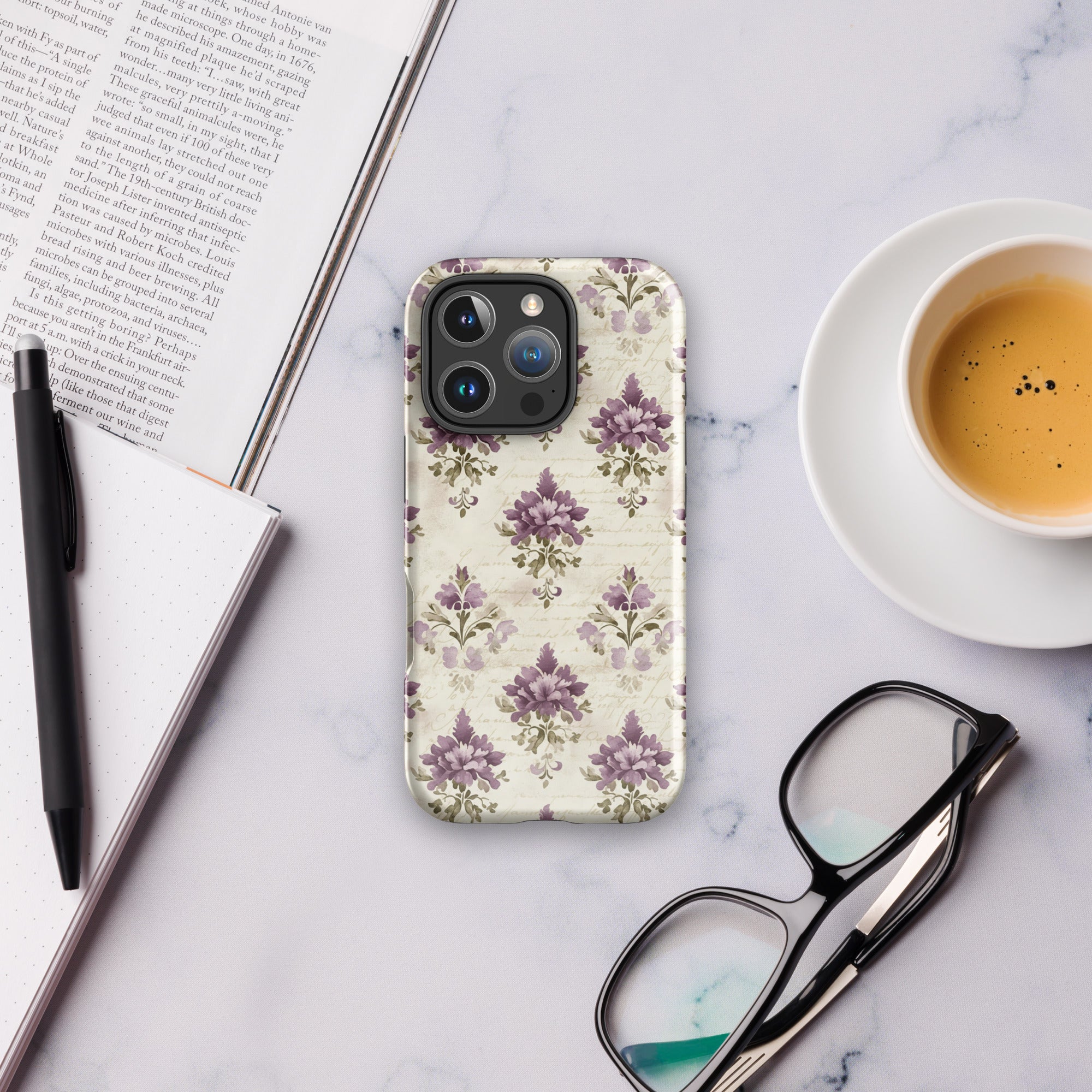 Vintage Floral Damask Tough Case for iPhone 16 Pro