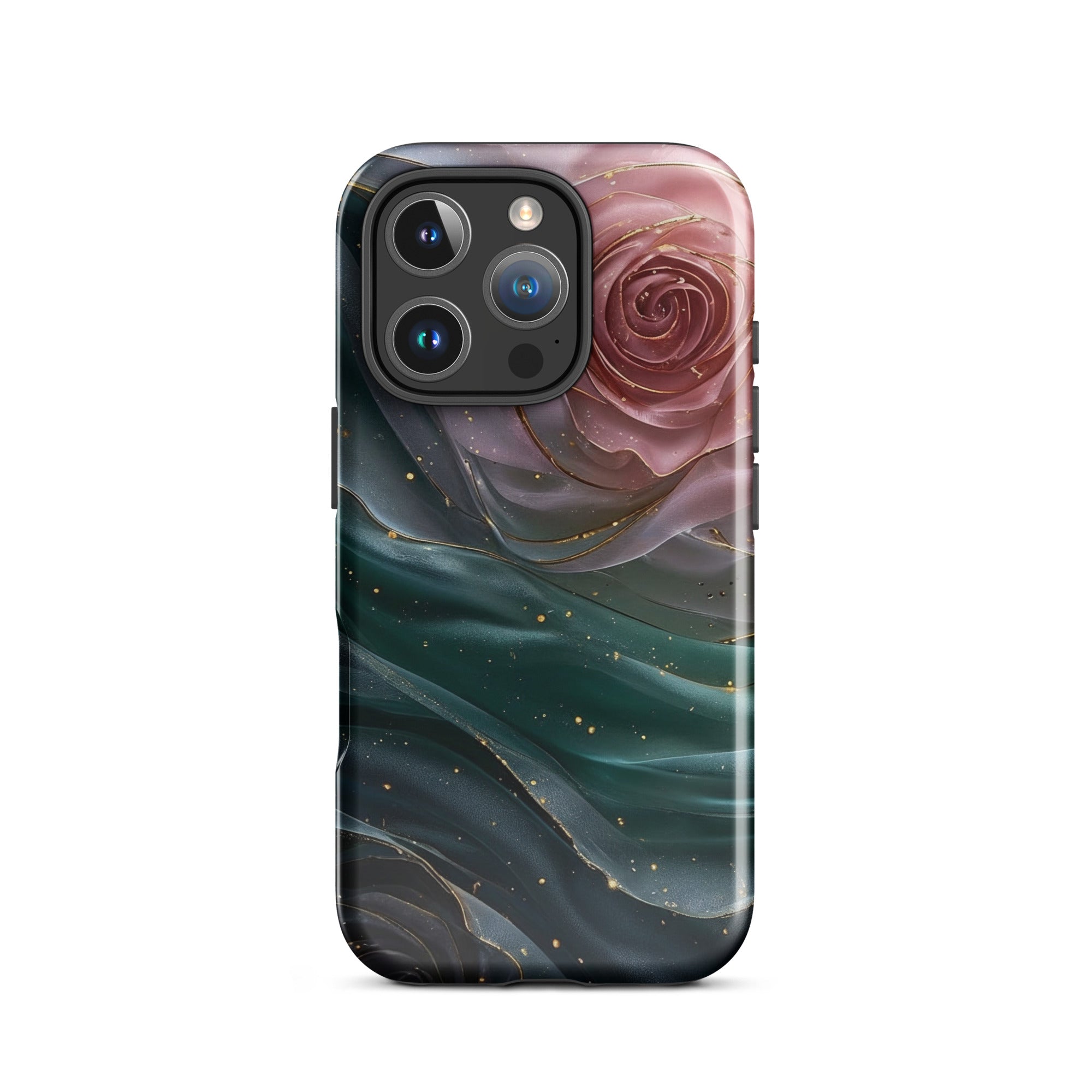 Elegant Rose Marble Tough Case for iPhone 16 Pro