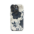 Elegant Blue Floral Tough Case for iPhone 16 Pro