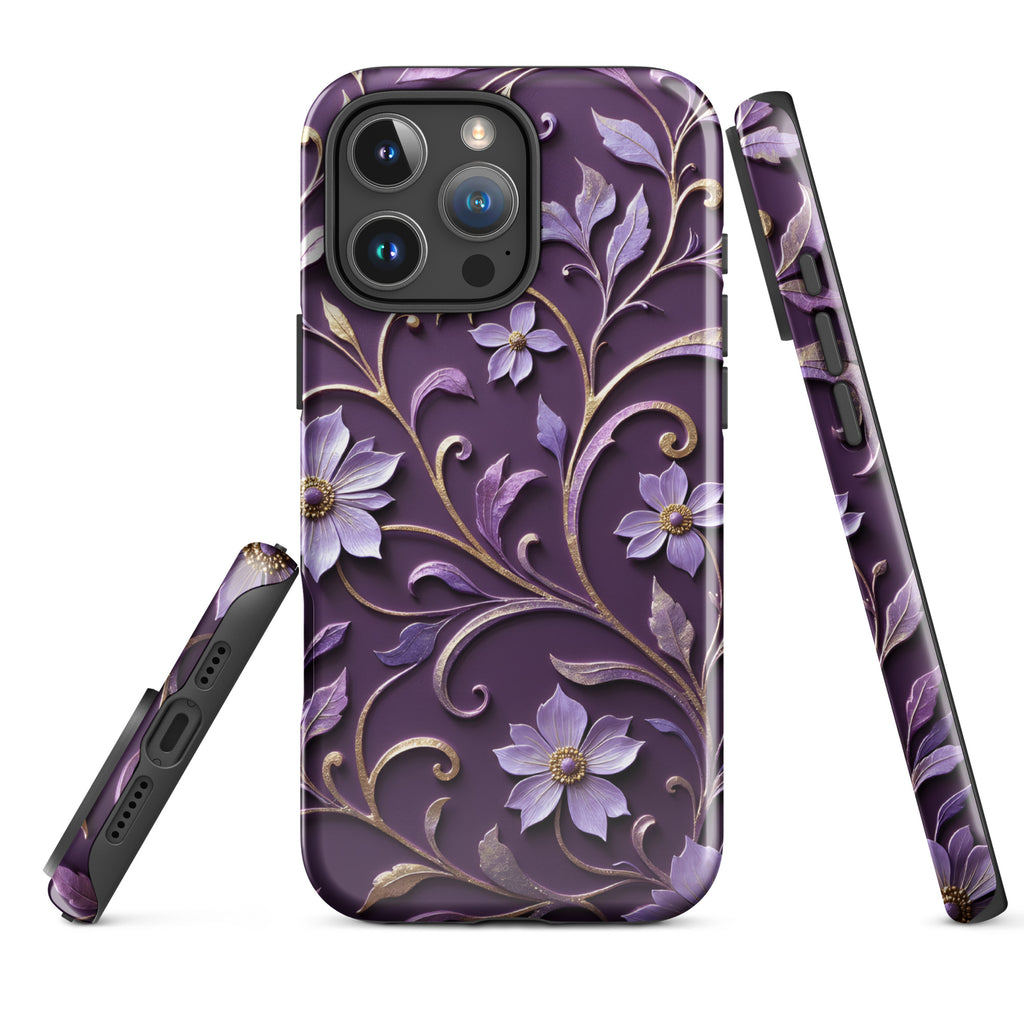 Royal Violet Filigree Tough Case for iPhone 16 Pro Max