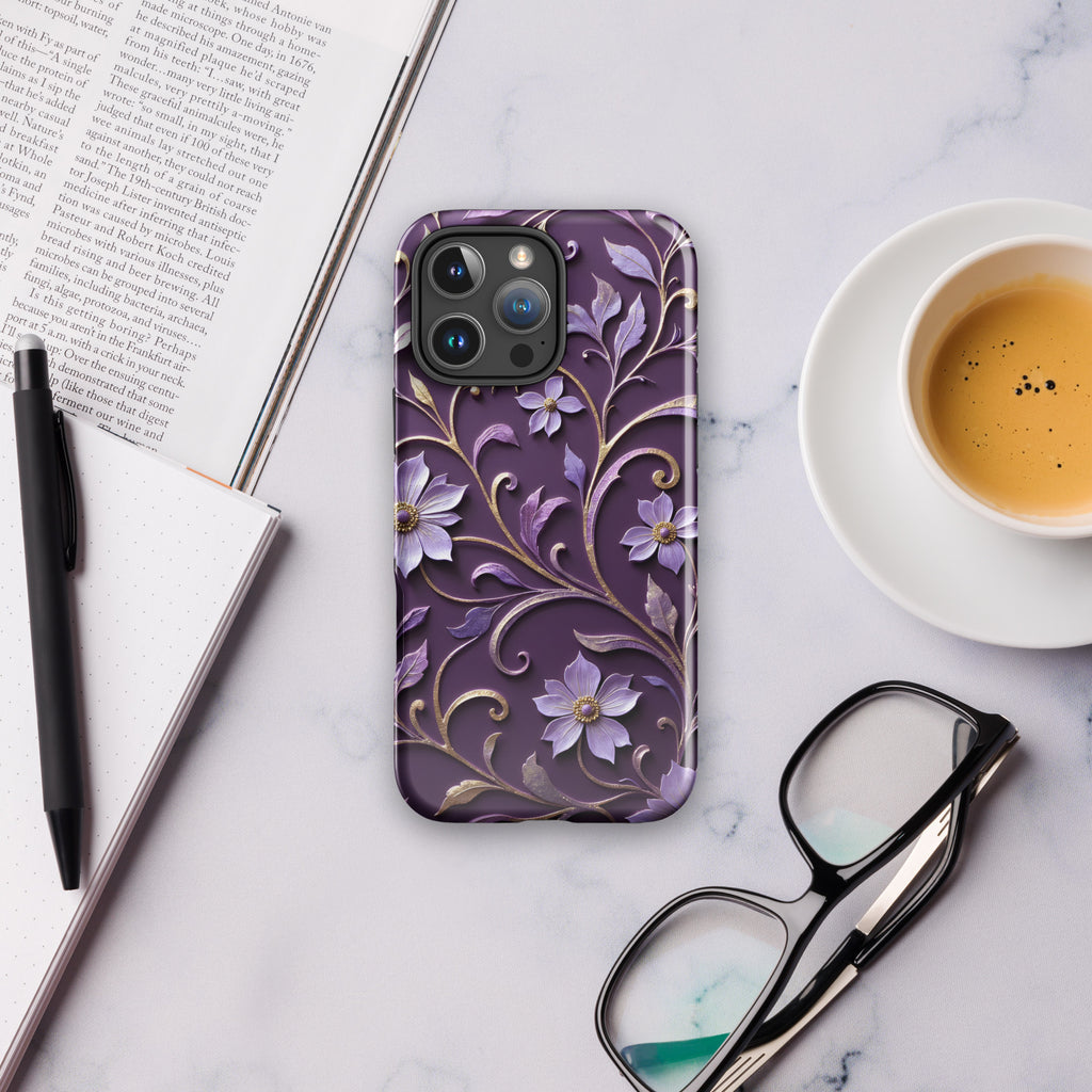 Royal Violet Filigree Tough Case for iPhone 16 Pro Max