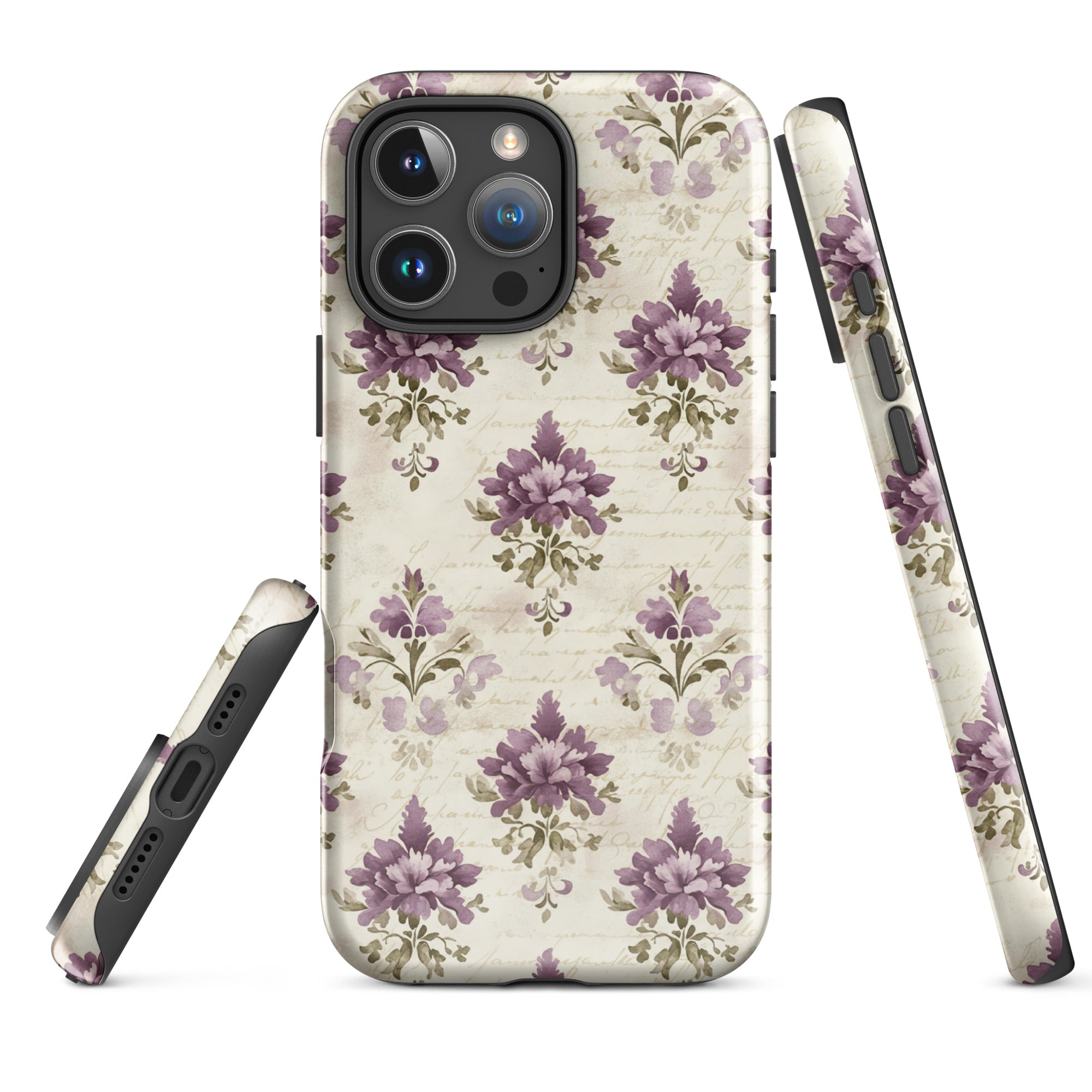 Vintage Floral Damask Tough Case for iPhone 16 Pro Max