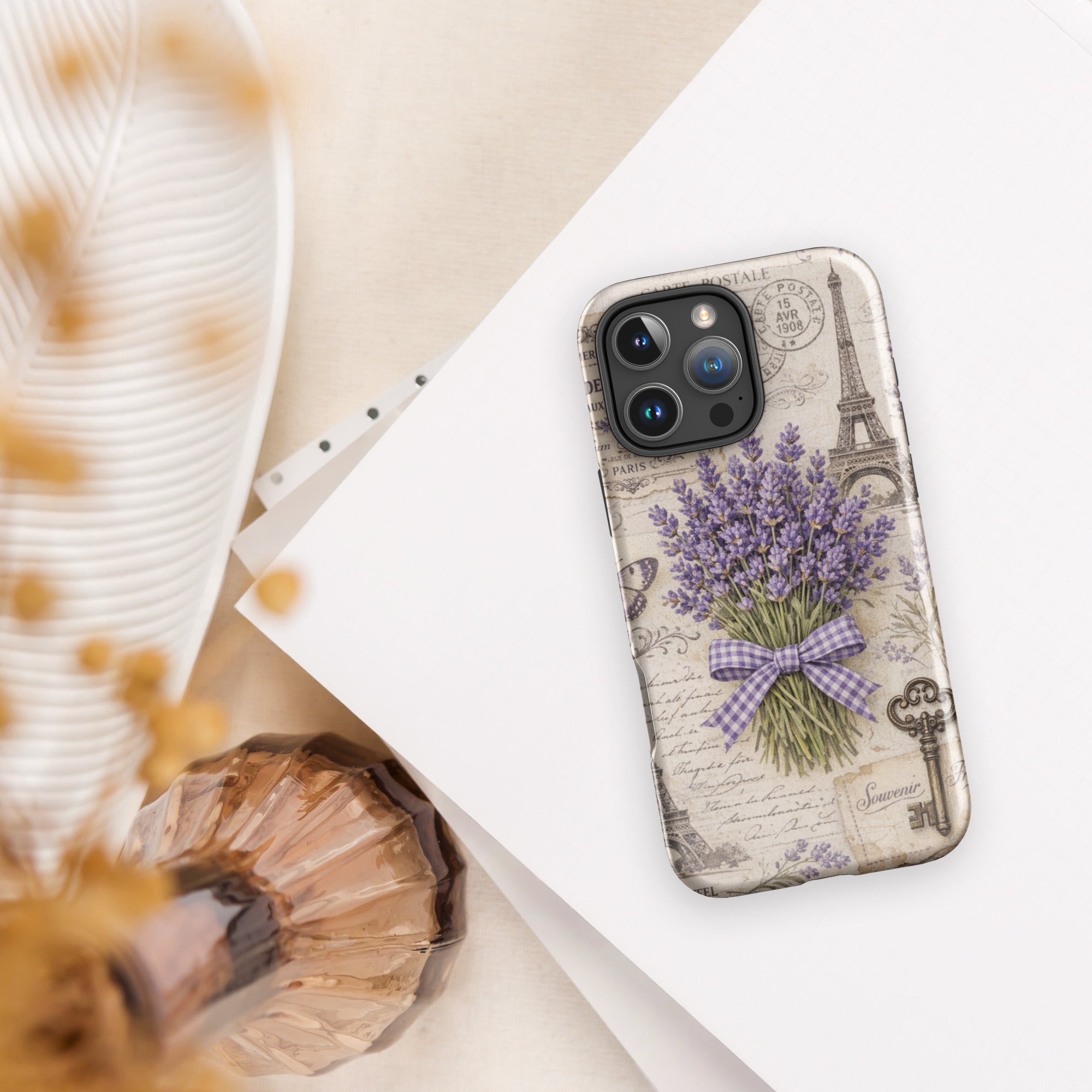 Vintage Paris Lavender Tough Case for iPhone 16 Pro Max