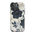 Elegant Blue Floral Tough Case for iPhone 16 Pro Max