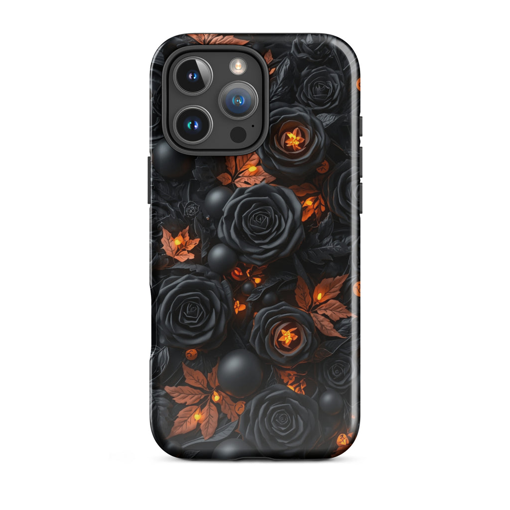 Dark Floral Glow Tough Case for iPhone 16 Pro Max