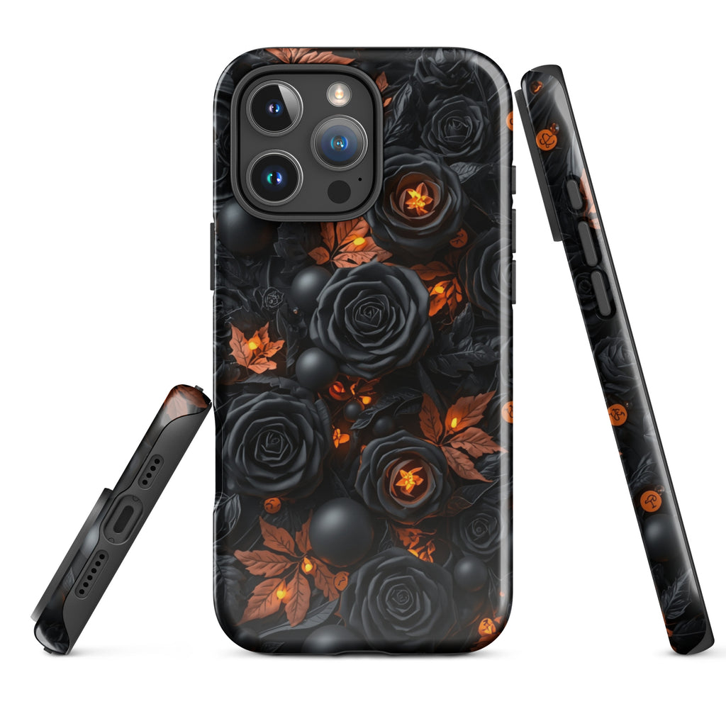 Dark Floral Glow Tough Case for iPhone 16 Pro Max