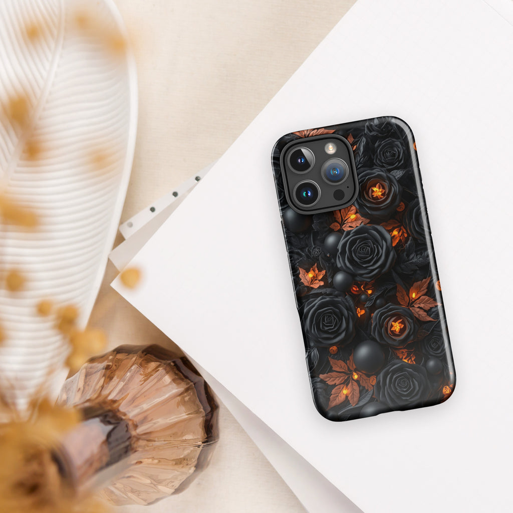 Dark Floral Glow Tough Case for iPhone 16 Pro Max