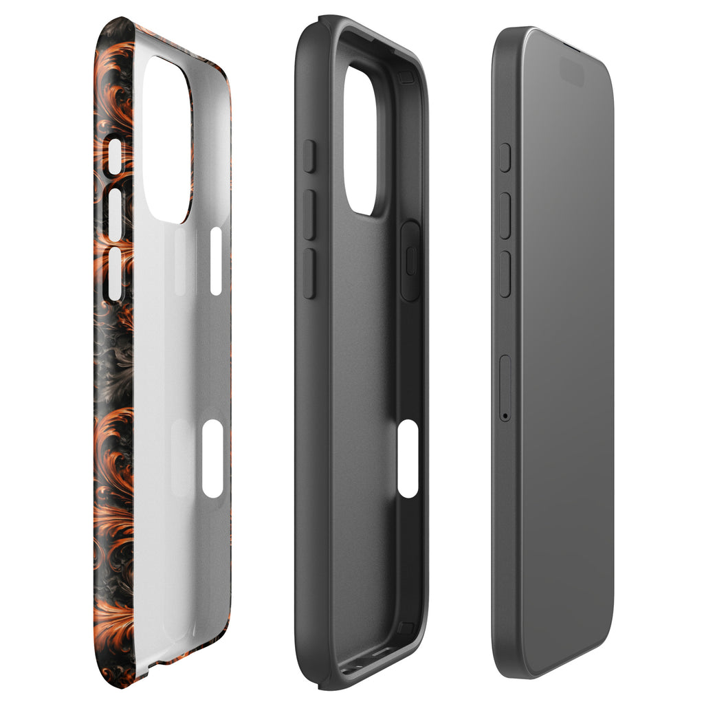 Burnt Orange Filigree Tough Case for iPhone 16 Pro Max