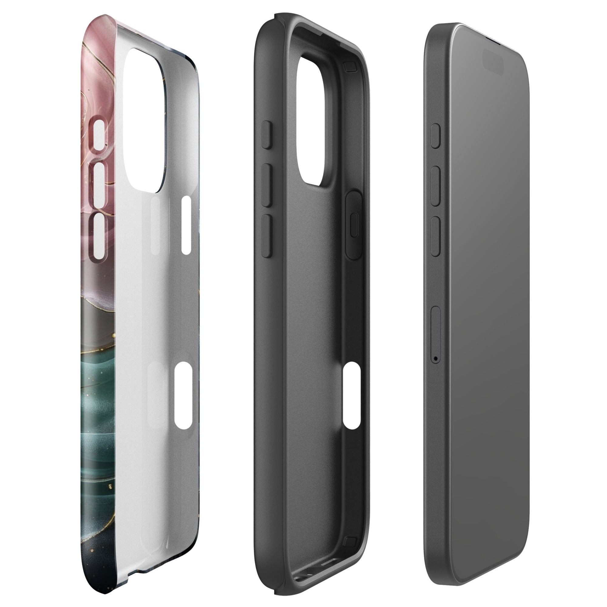 Elegant Rose Marble Tough Case for iPhone 16 Pro Max