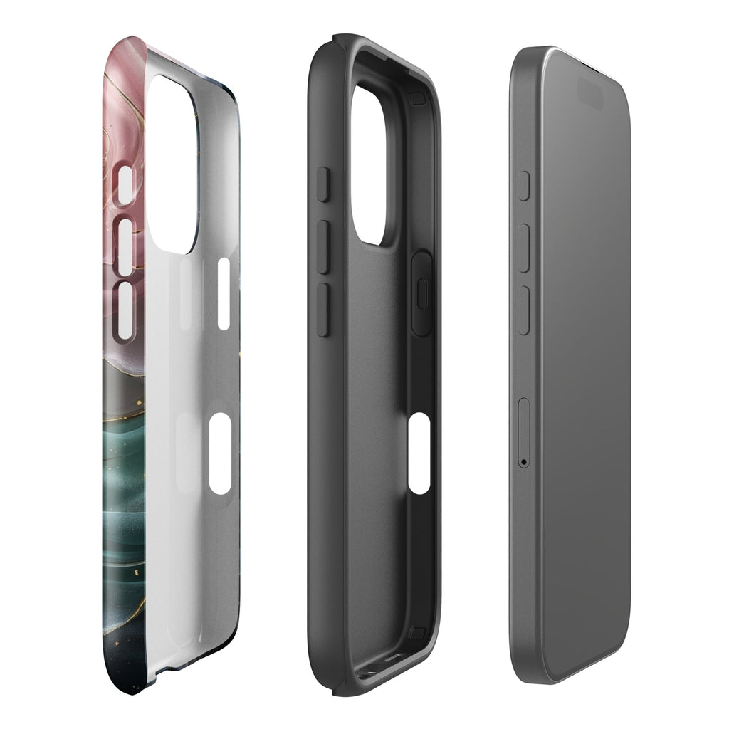 Elegant Rose Marble Tough Case for iPhone 16 Pro