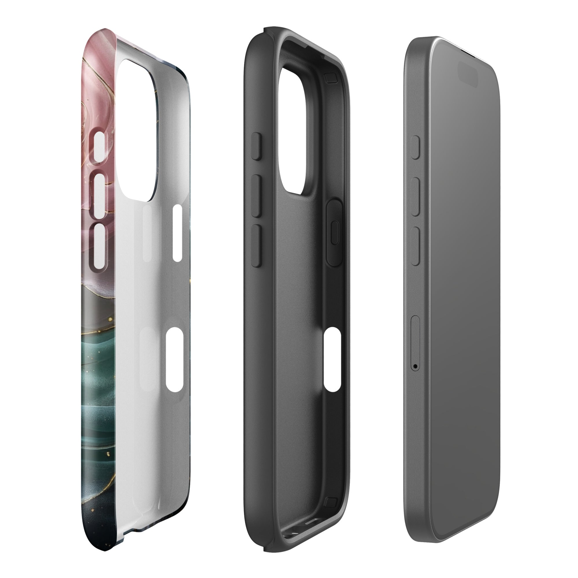 Elegant Rose Marble Tough Case for iPhone 16 Pro