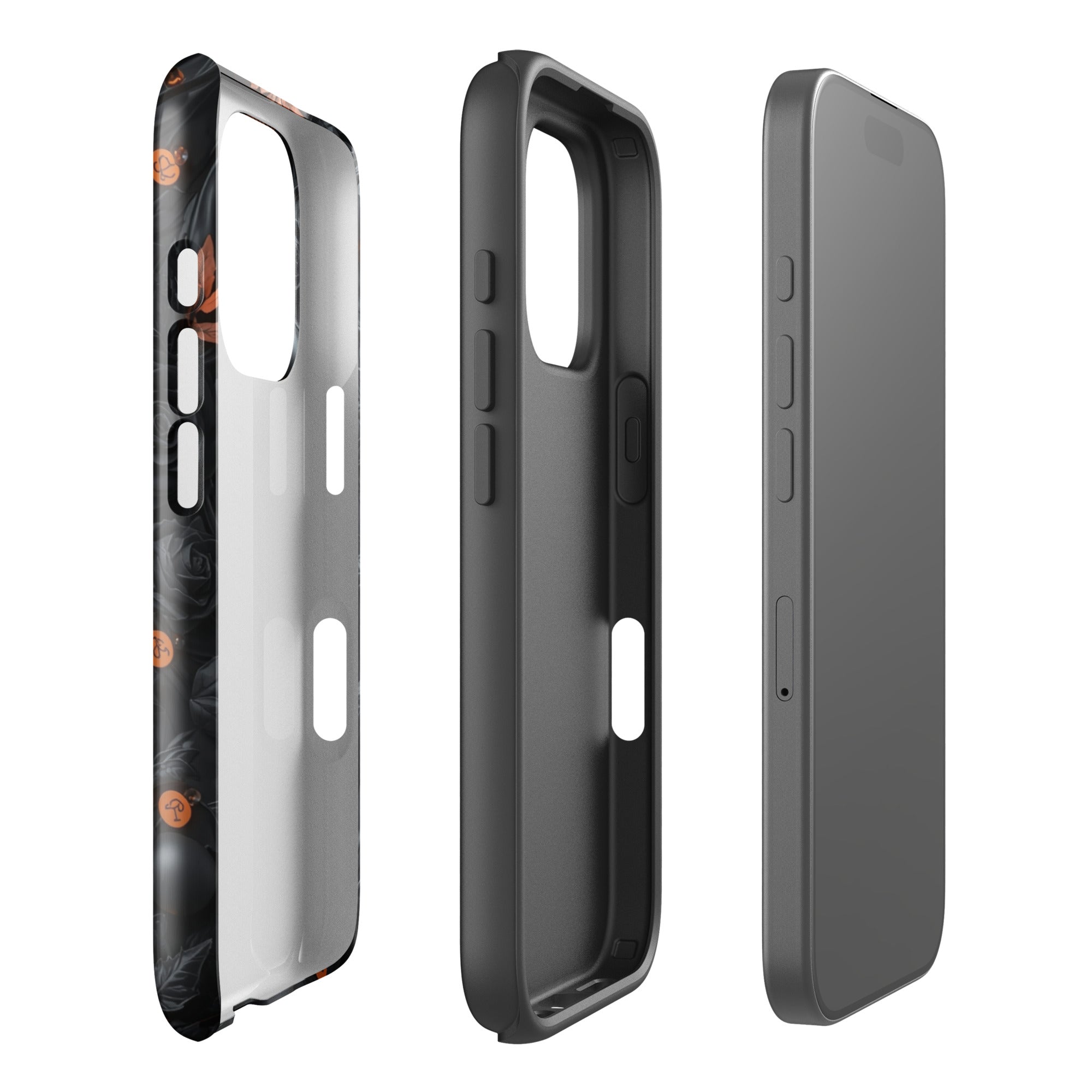 Dark Floral Glow Tough Case for iPhone 16 Pro