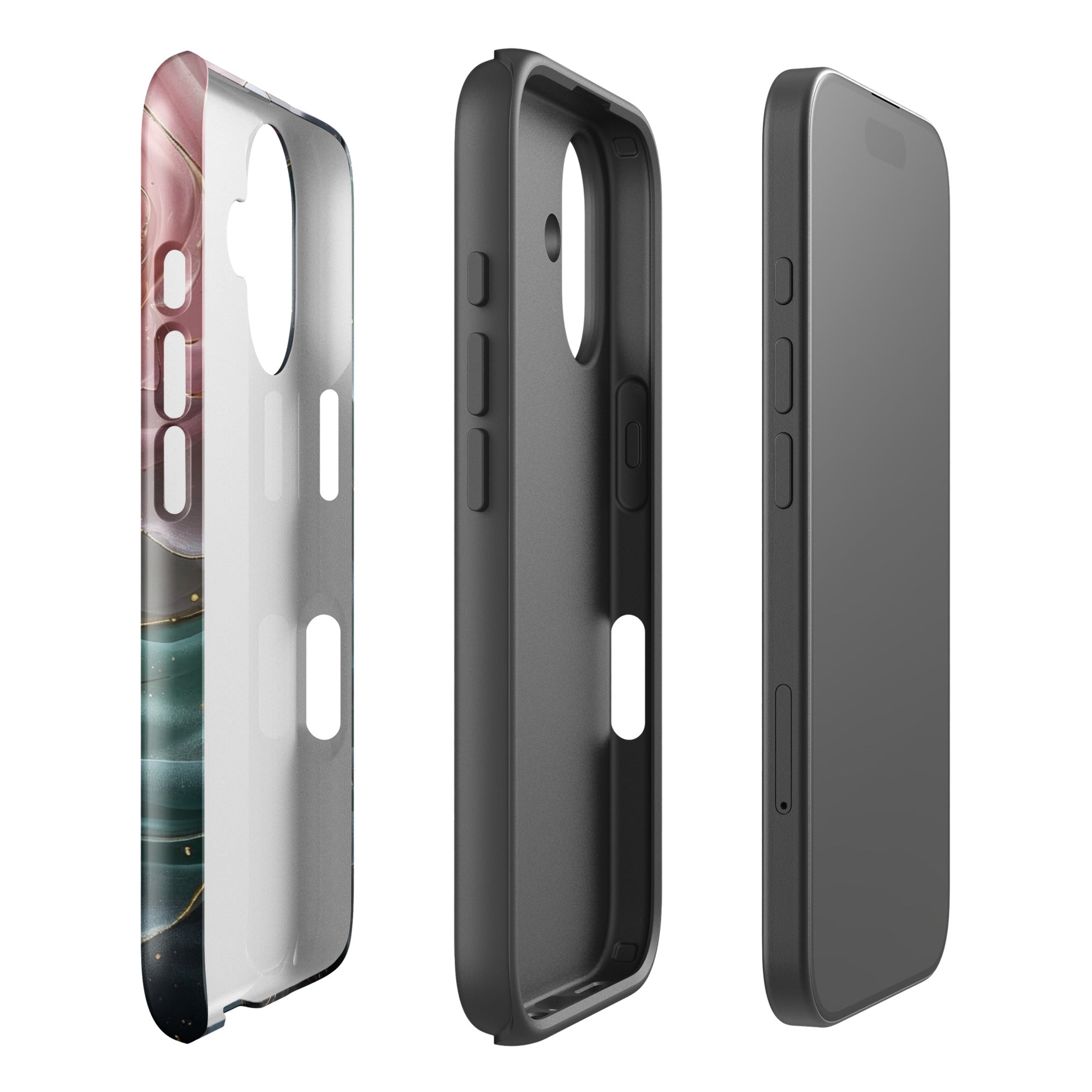 Elegant Rose Marble Tough Case for iPhone 16