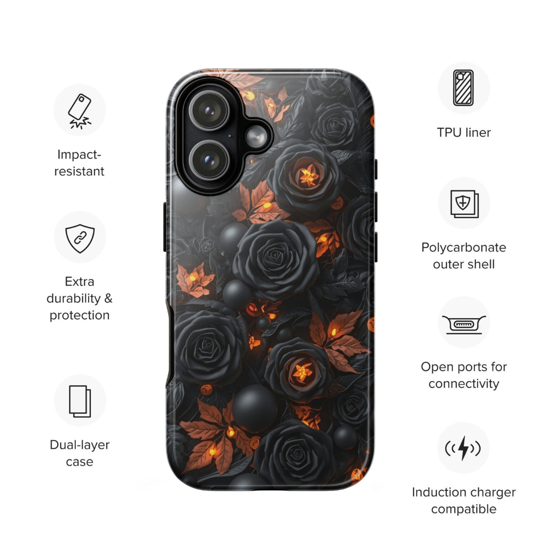 Dark Floral Glow Tough Case for iPhone 17