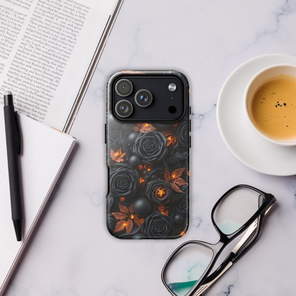 Dark Floral Glow Tough Case for iPhone 17 Pro