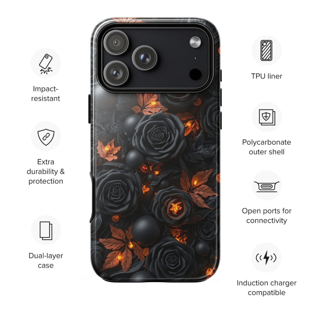 Dark Floral Glow Tough Case for iPhone 17 Pro Max