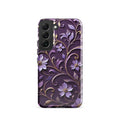 Royal Violet Filigree Tough Case for Samsung Galaxy S22 – Dual Layer Protective Phone Case (Glossy or Matte)