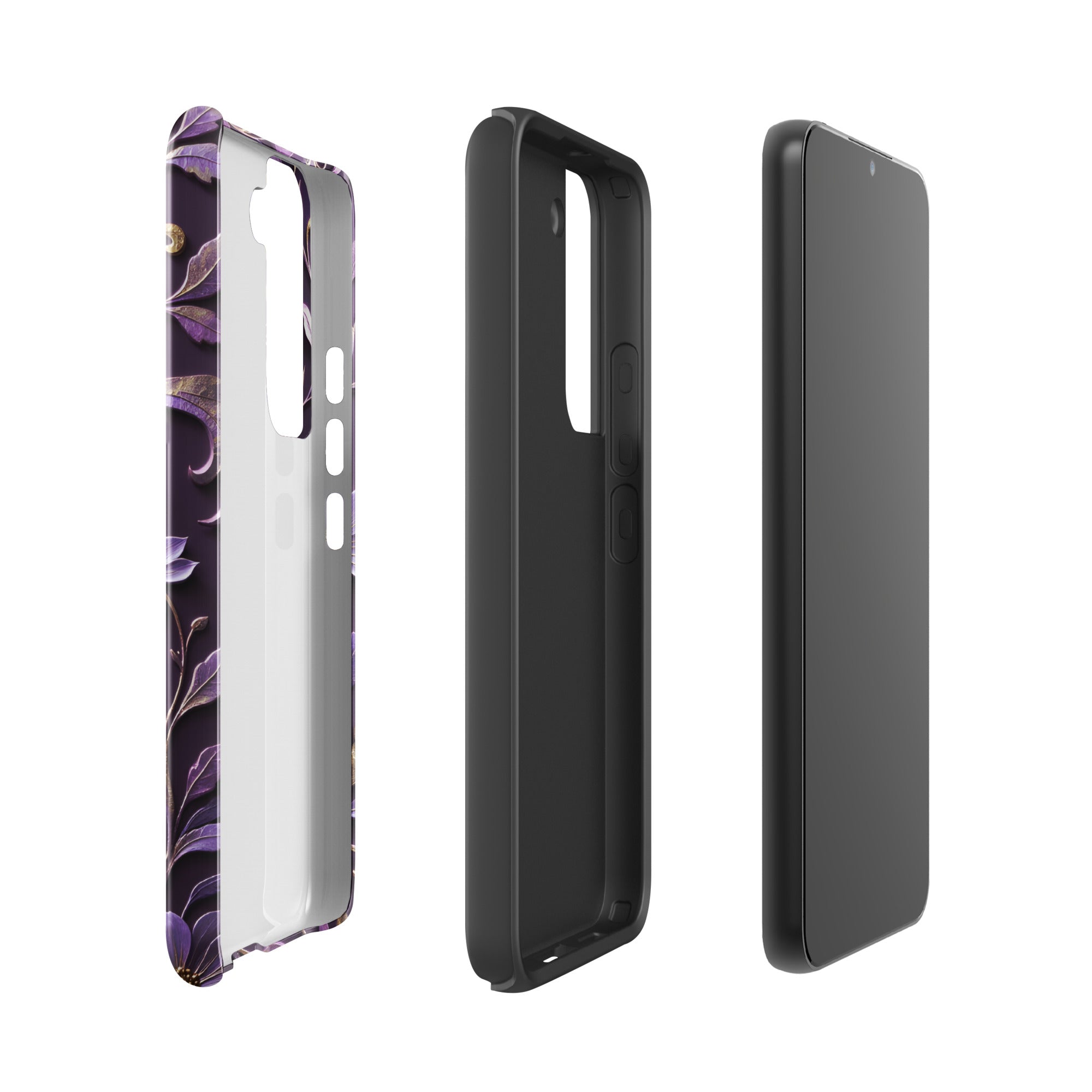 Royal Violet Filigree Tough Case for Samsung Galaxy S22 – Dual Layer Protective Phone Case (Glossy or Matte)