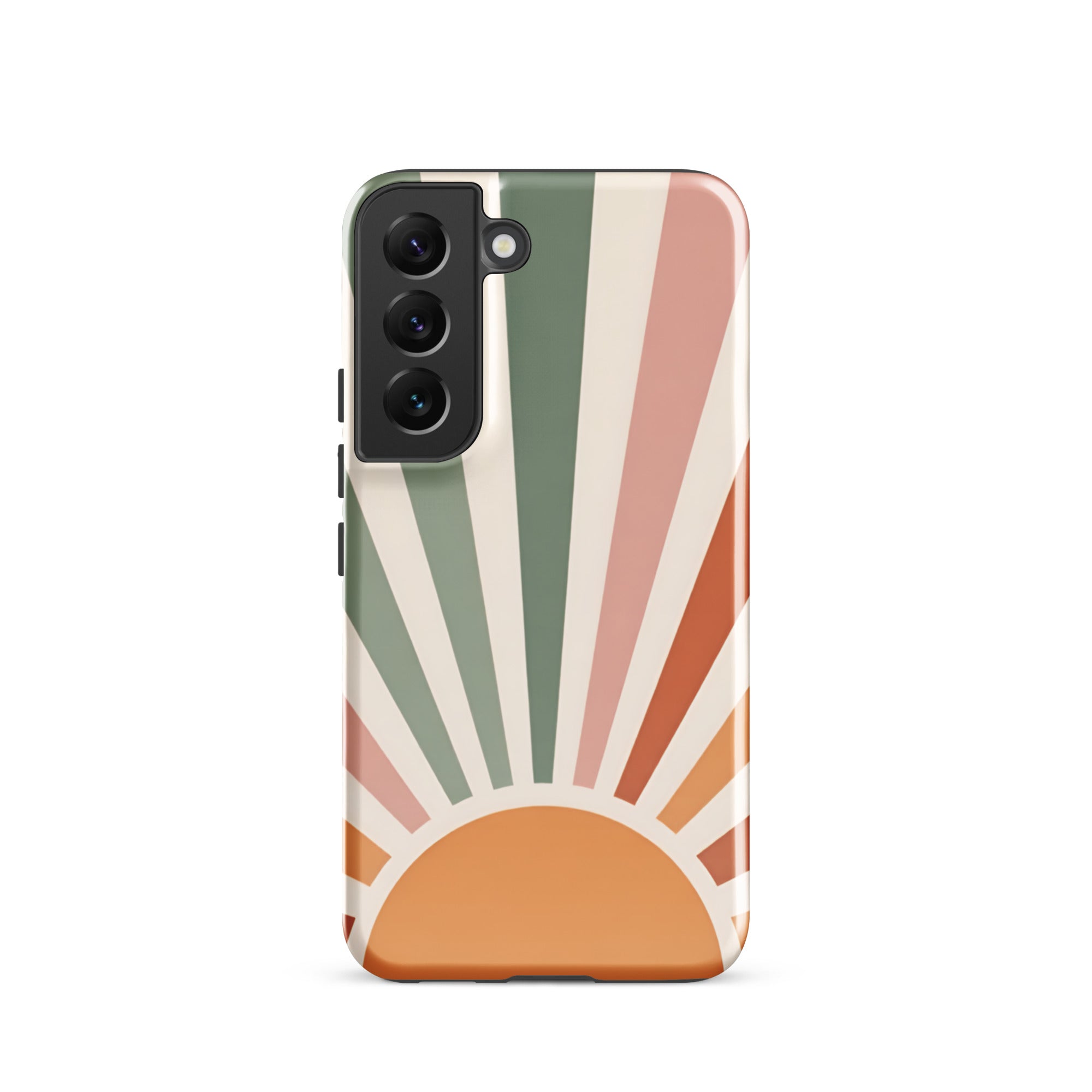 Retro Sunrise Tough Case for Samsung Galaxy S22 – Dual Layer Protective Phone Case (Glossy or Matte)
