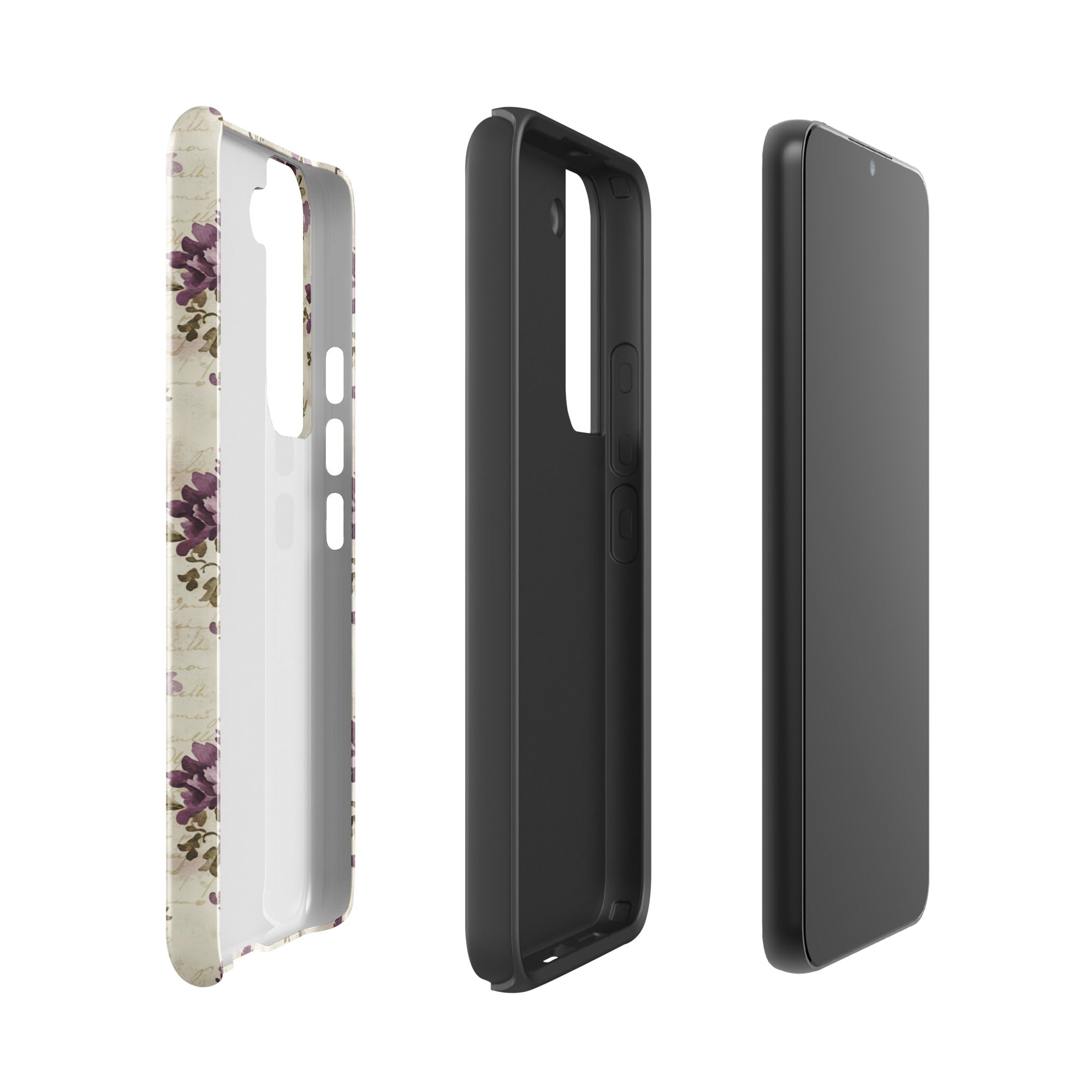 Vintage Floral Damask Tough Case for Samsung Galaxy S22 – Dual Layer Protective Phone Case (Glossy or Matte)