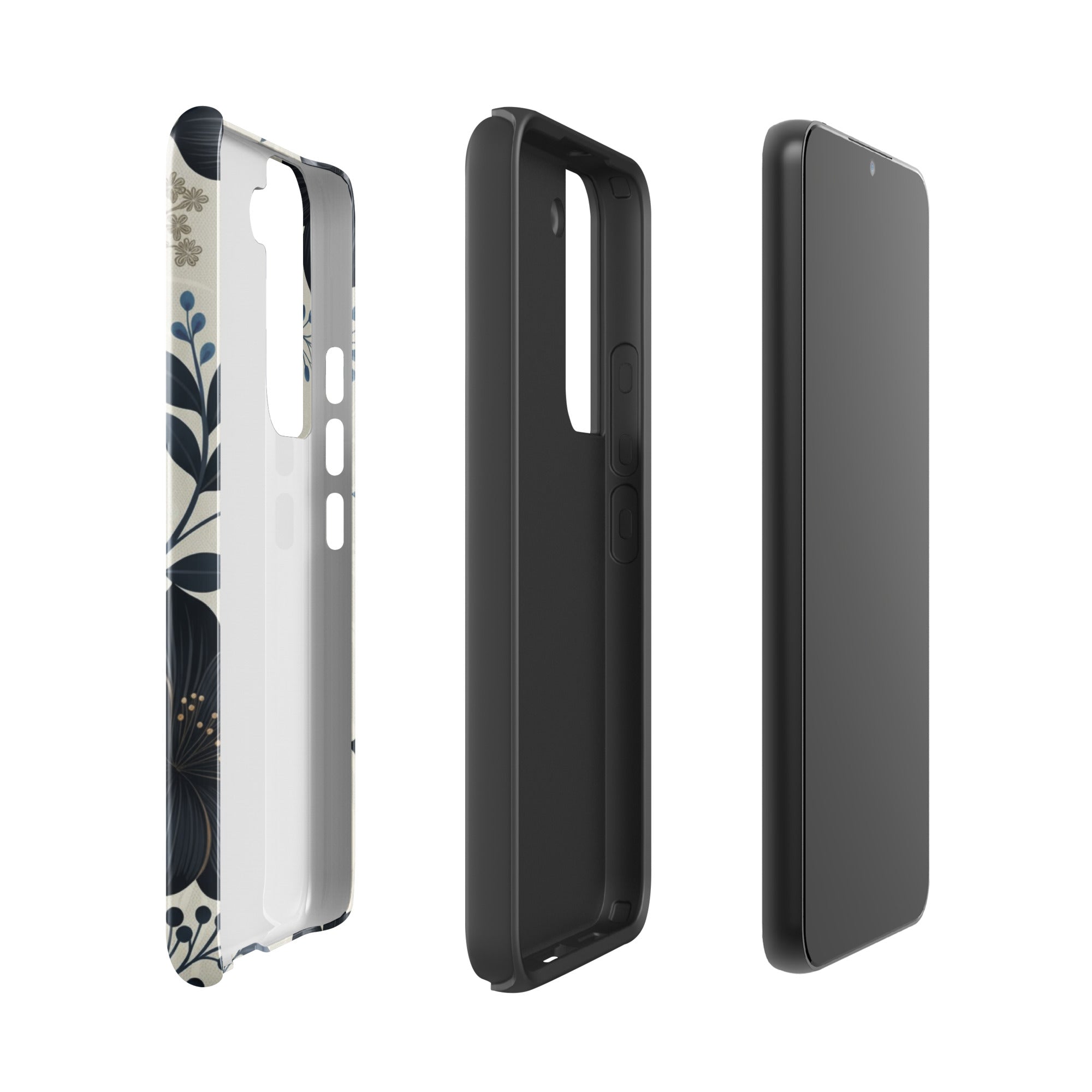 Elegant Blue Floral Tough Case for Samsung Galaxy S22