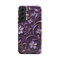 Royal Violet Filigree Tough Case for Samsung Galaxy S22 Plus – Dual Layer Protective Phone Case (Glossy or Matte)