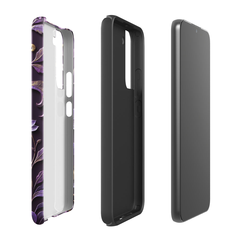 Royal Violet Filigree Tough Case for Samsung Galaxy S22 Plus – Dual Layer Protective Phone Case (Glossy or Matte)
