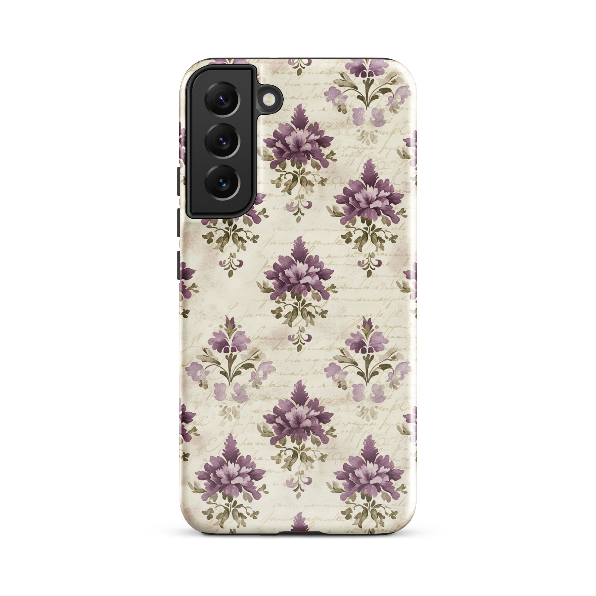 Vintage Floral Damask Tough Case for Samsung Galaxy S22 Plus – Dual Layer Protective Phone Case (Glossy or Matte)