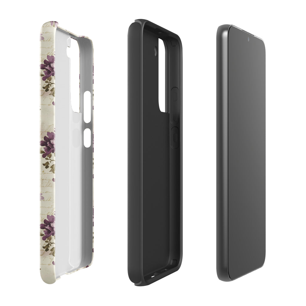 Vintage Floral Damask Tough Case for Samsung Galaxy S22 Plus – Dual Layer Protective Phone Case (Glossy or Matte)
