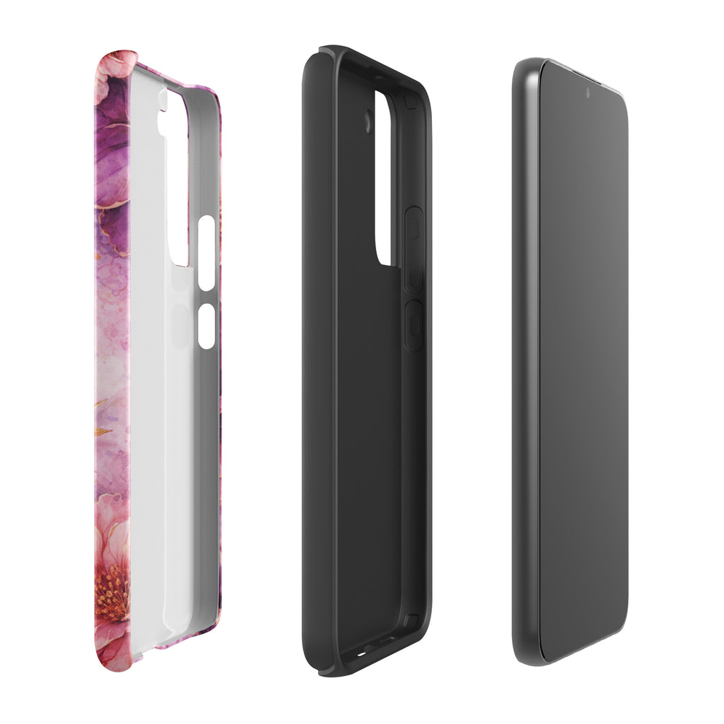 Pink Watercolor Floral Tough Case for Samsung Galaxy S22 Plus