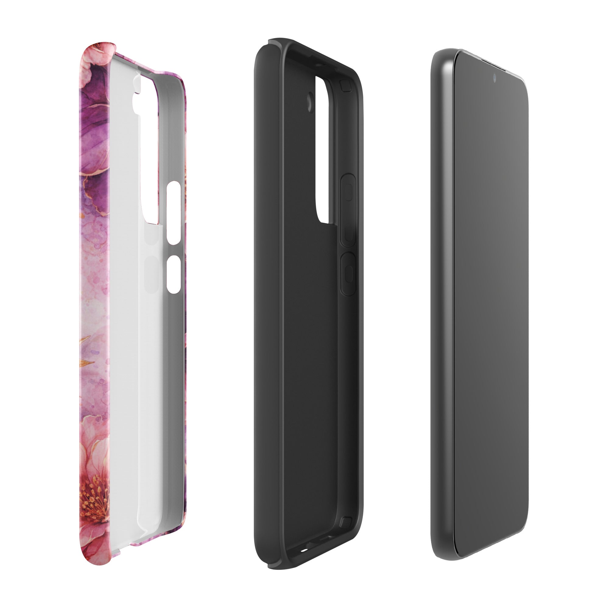 Pink Watercolor Floral Tough Case for Samsung Galaxy S22 Plus
