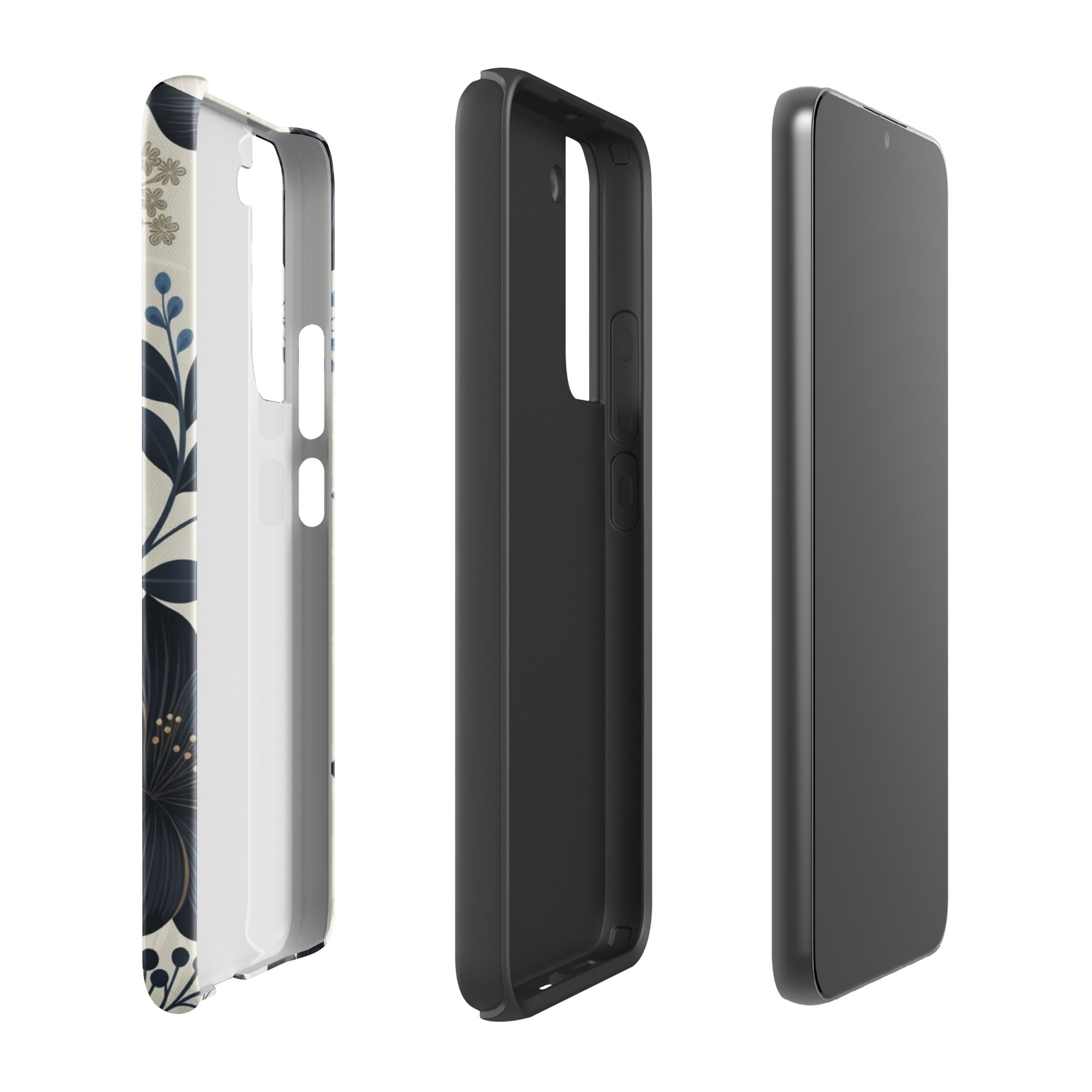Elegant Blue Floral Tough Case for Samsung Galaxy S22 Plus
