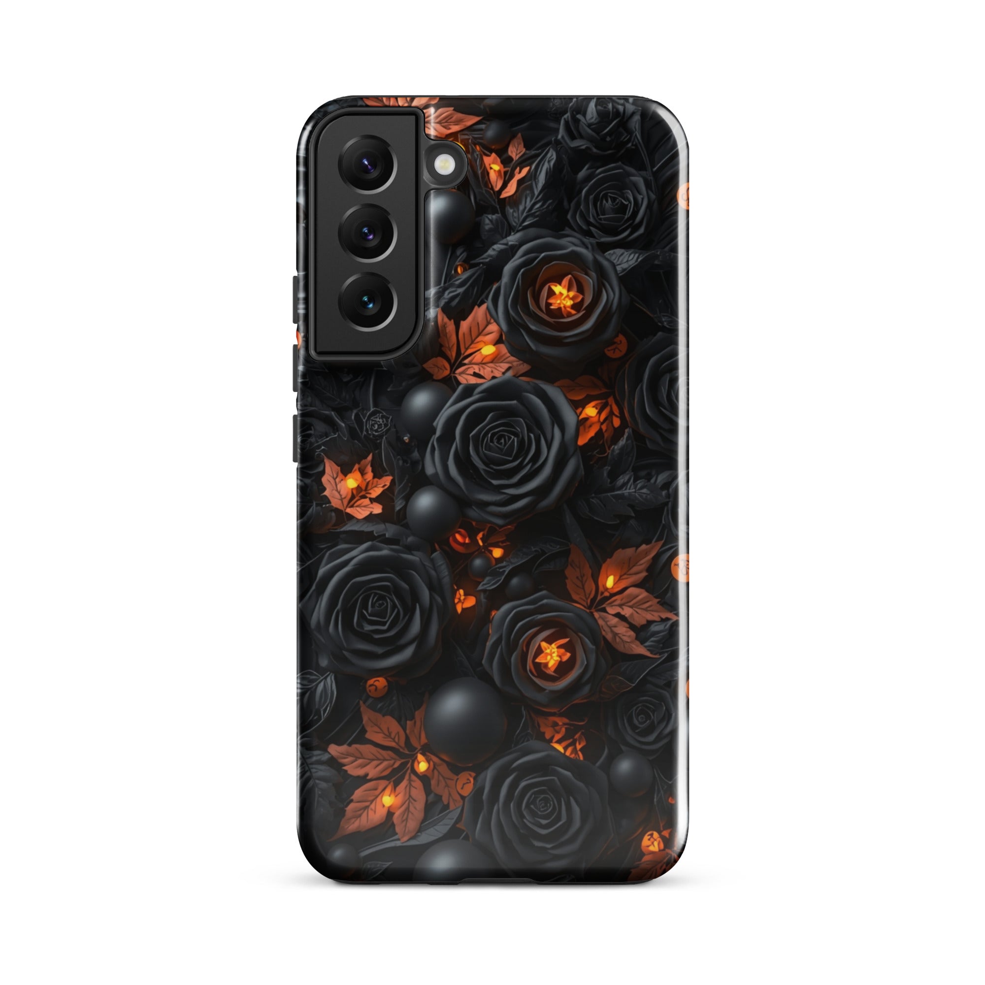 Dark Floral Glow Tough Case for Samsung Galaxy S22 Plus