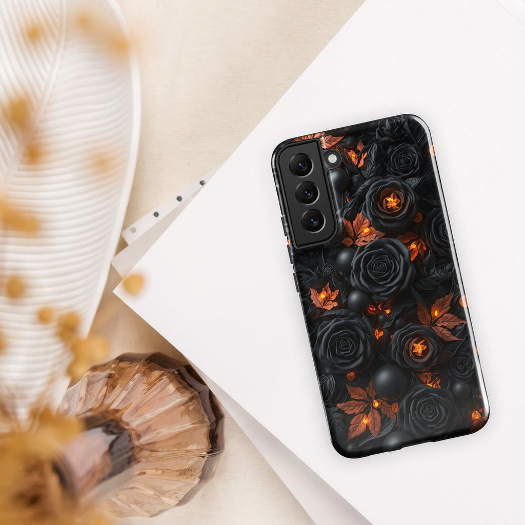 Dark Floral Glow Tough Case for Samsung Galaxy S22 Plus