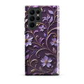 Royal Violet Filigree Tough Case for Samsung Galaxy S22 Ultra – Dual Layer Protective Phone Case (Glossy or Matte)