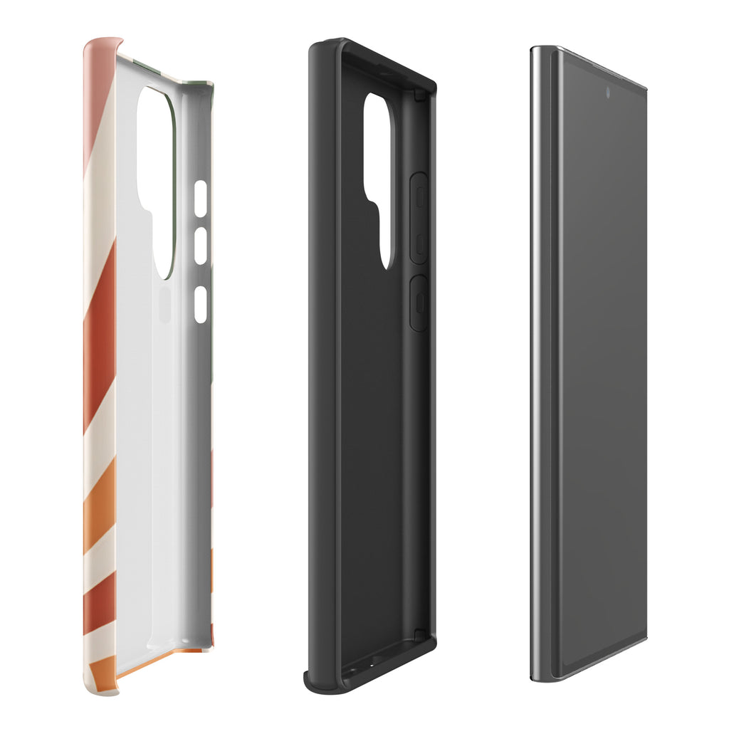 Retro Sunrise Tough Case for Samsung Galaxy S22 Ultra – Dual Layer Protective Phone Case (Glossy or Matte)