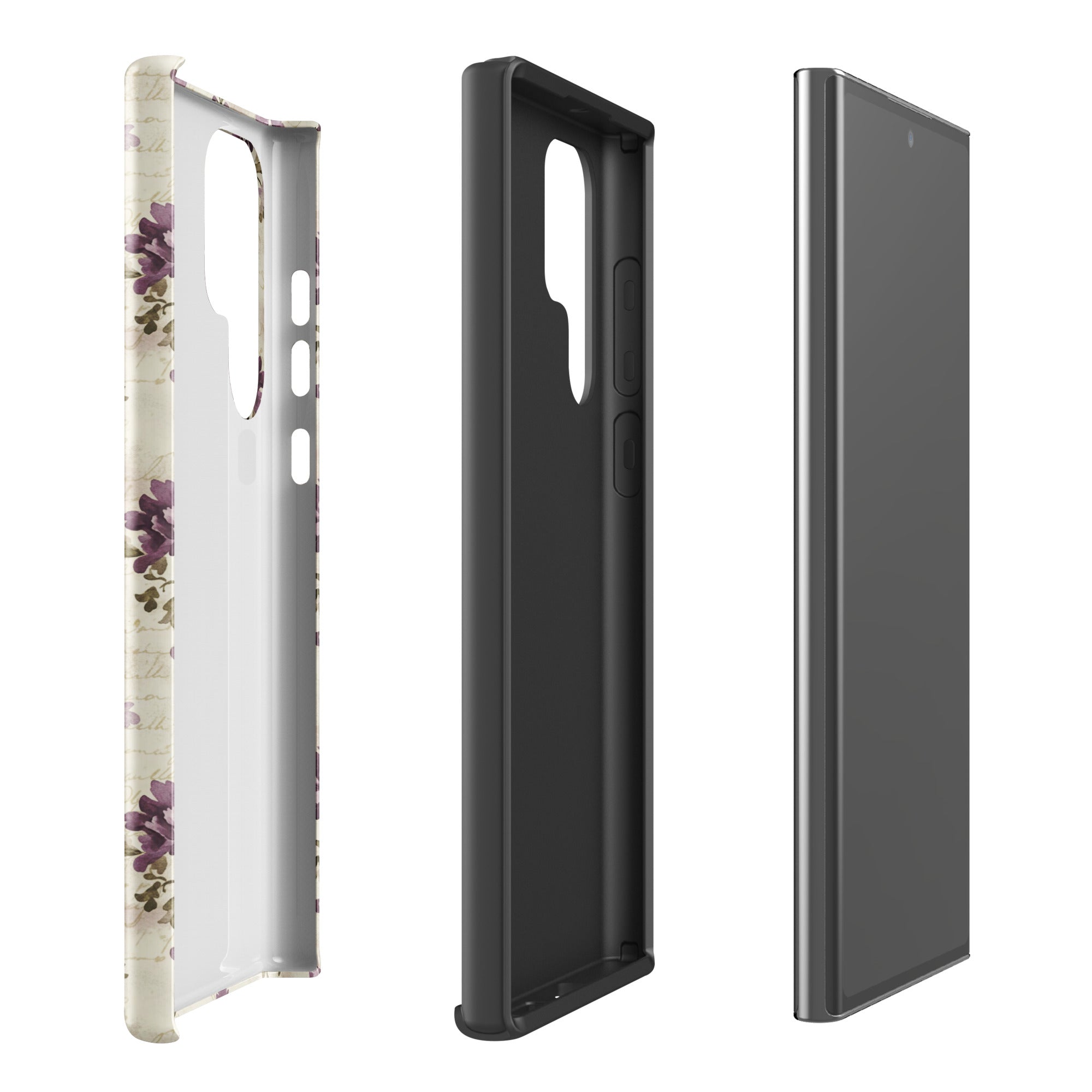 Vintage Floral Damask Tough Case for Samsung Galaxy S22 Ultra – Dual Layer Protective Phone Case (Glossy or Matte)