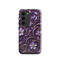 Royal Violet Filigree Tough Case for Samsung Galaxy S23 – Dual Layer Protective Phone Case (Glossy or Matte)