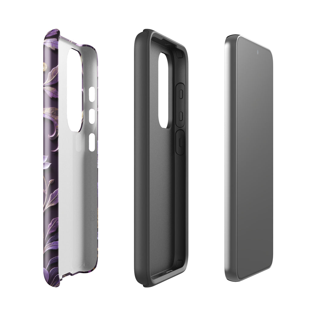 Royal Violet Filigree Tough Case for Samsung Galaxy S23 – Dual Layer Protective Phone Case (Glossy or Matte)