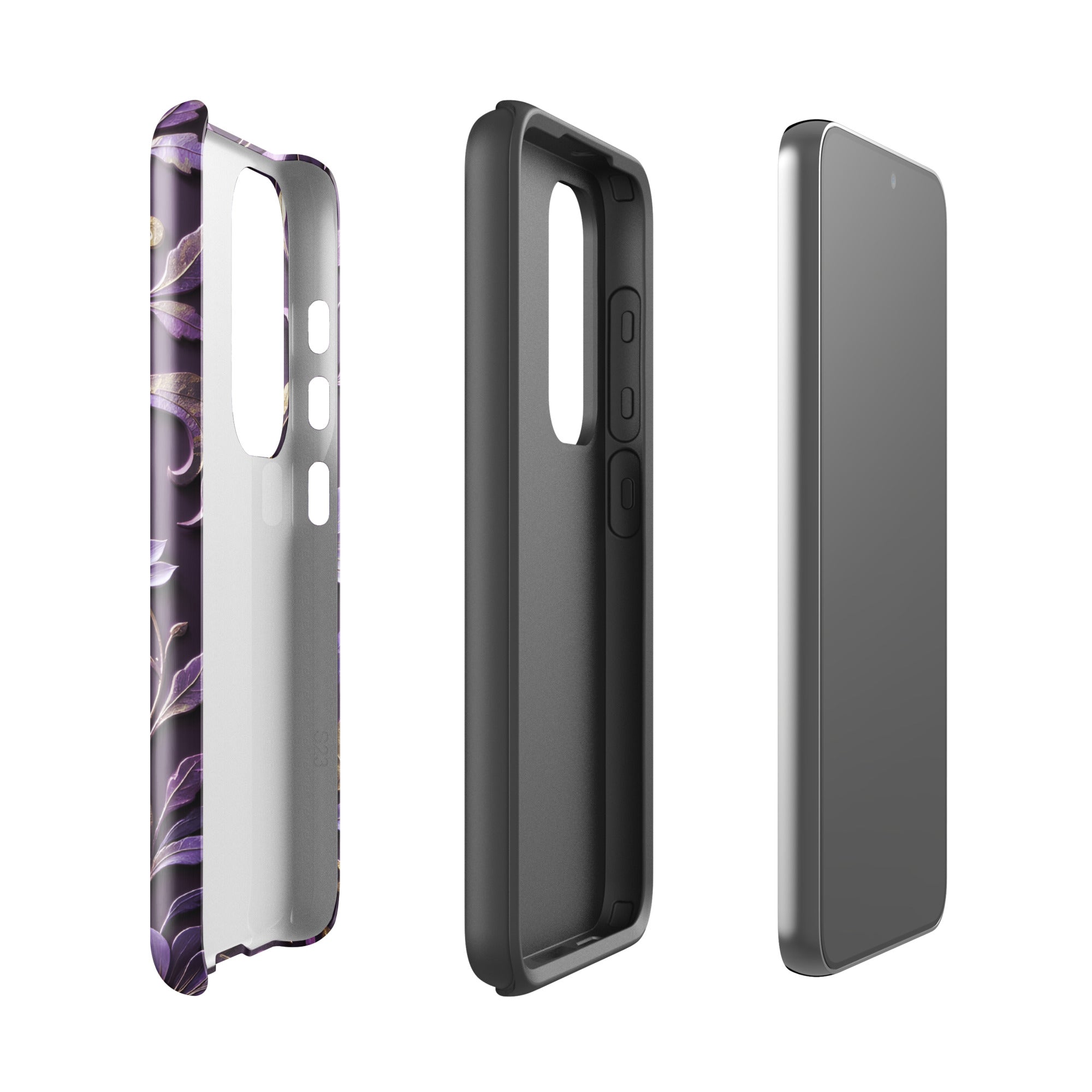 Royal Violet Filigree Tough Case for Samsung Galaxy S23 – Dual Layer Protective Phone Case (Glossy or Matte)