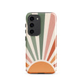 Retro Sunrise Tough Case for Samsung Galaxy S23 – Dual Layer Protective Phone Case (Glossy or Matte)