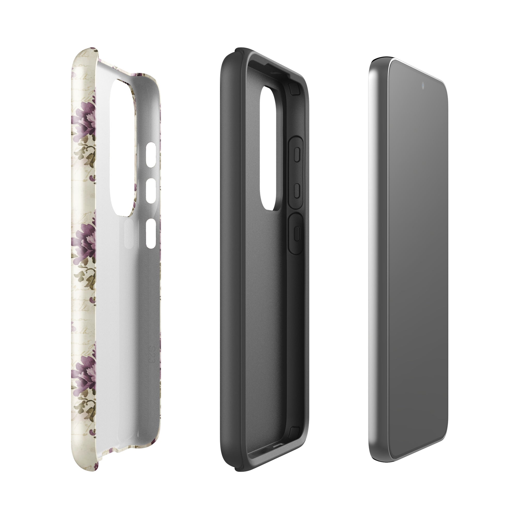 Vintage Floral Damask Tough Case for Samsung Galaxy S23 – Dual Layer Protective Phone Case (Glossy or Matte)