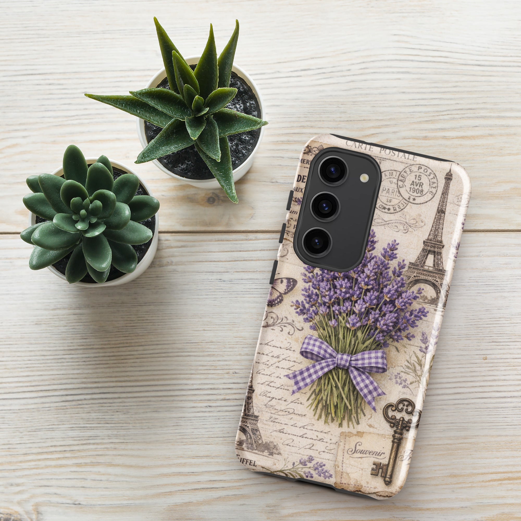 Vintage Paris Lavender Tough Case for Samsung Galaxy S23 – Dual Layer Protective Phone Case (Glossy or Matte)