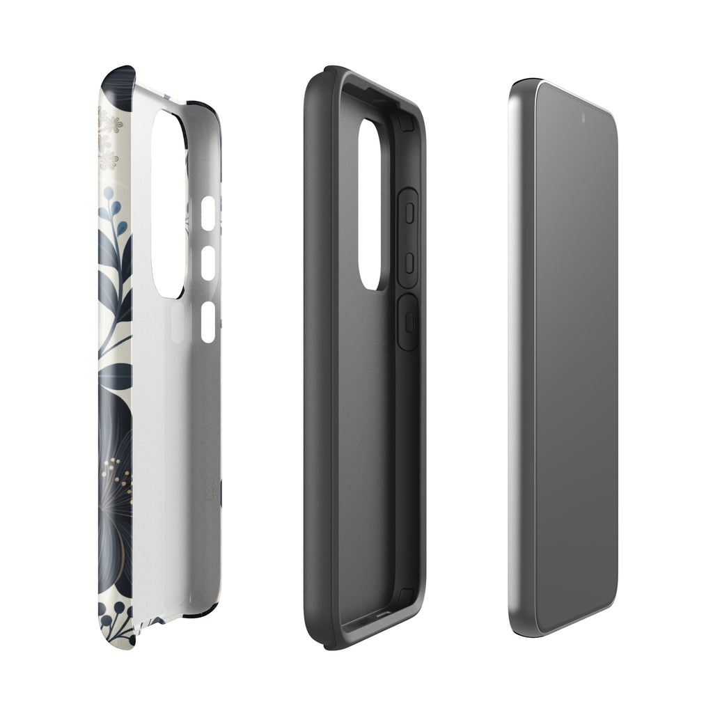 Elegant Blue Floral Tough Case for Samsung Galaxy S23
