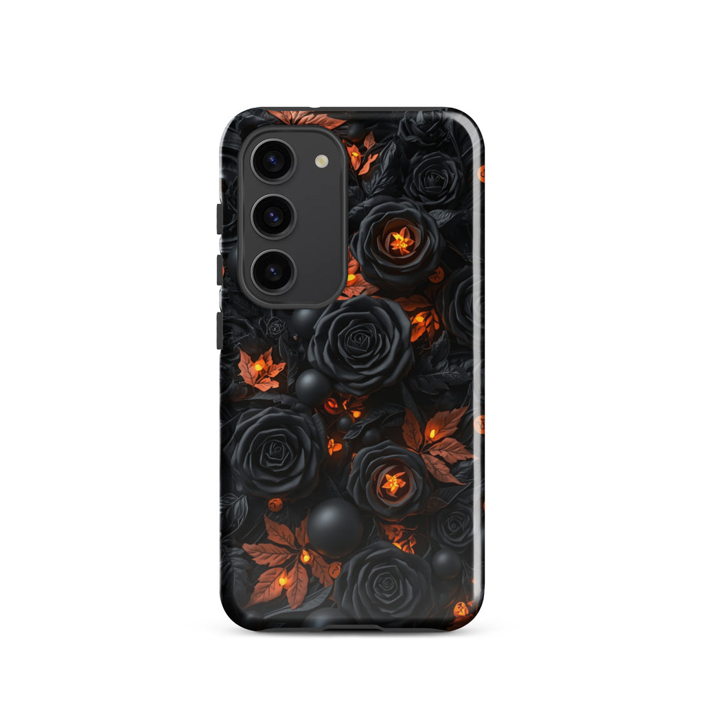 Dark Floral Glow Tough Case for Samsung Galaxy S23