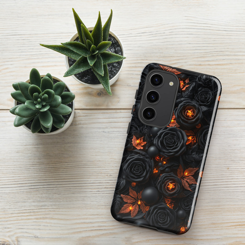 Dark Floral Glow Tough Case for Samsung Galaxy S23