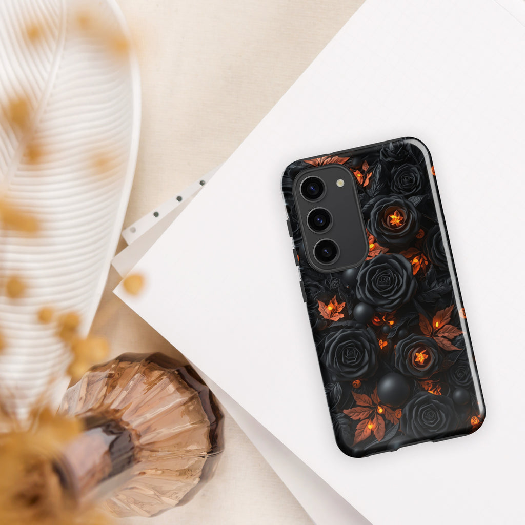 Dark Floral Glow Tough Case for Samsung Galaxy S23