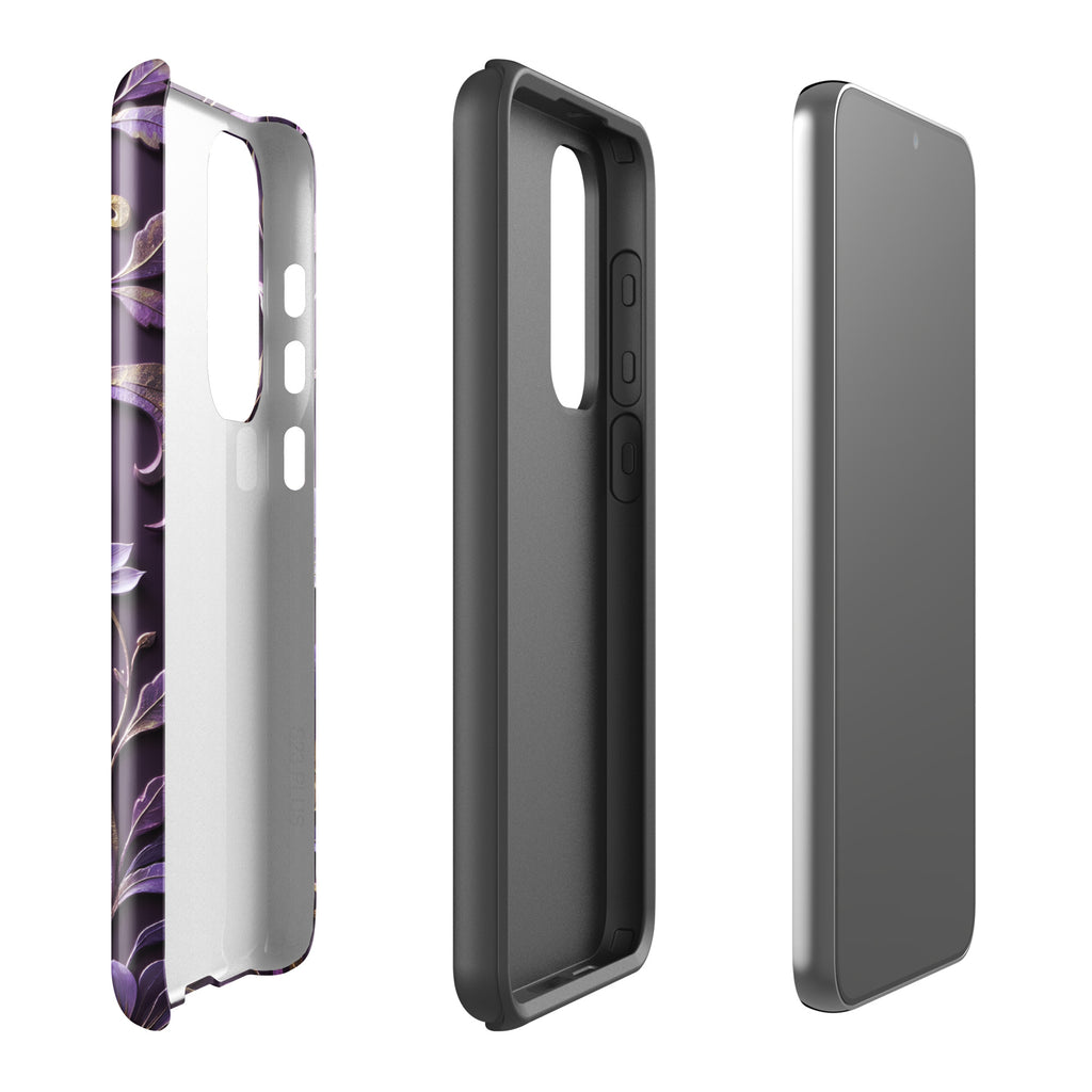 Royal Violet Filigree Tough Case for Samsung Galaxy S23 Plus – Dual Layer Protective Phone Case (Glossy or Matte)