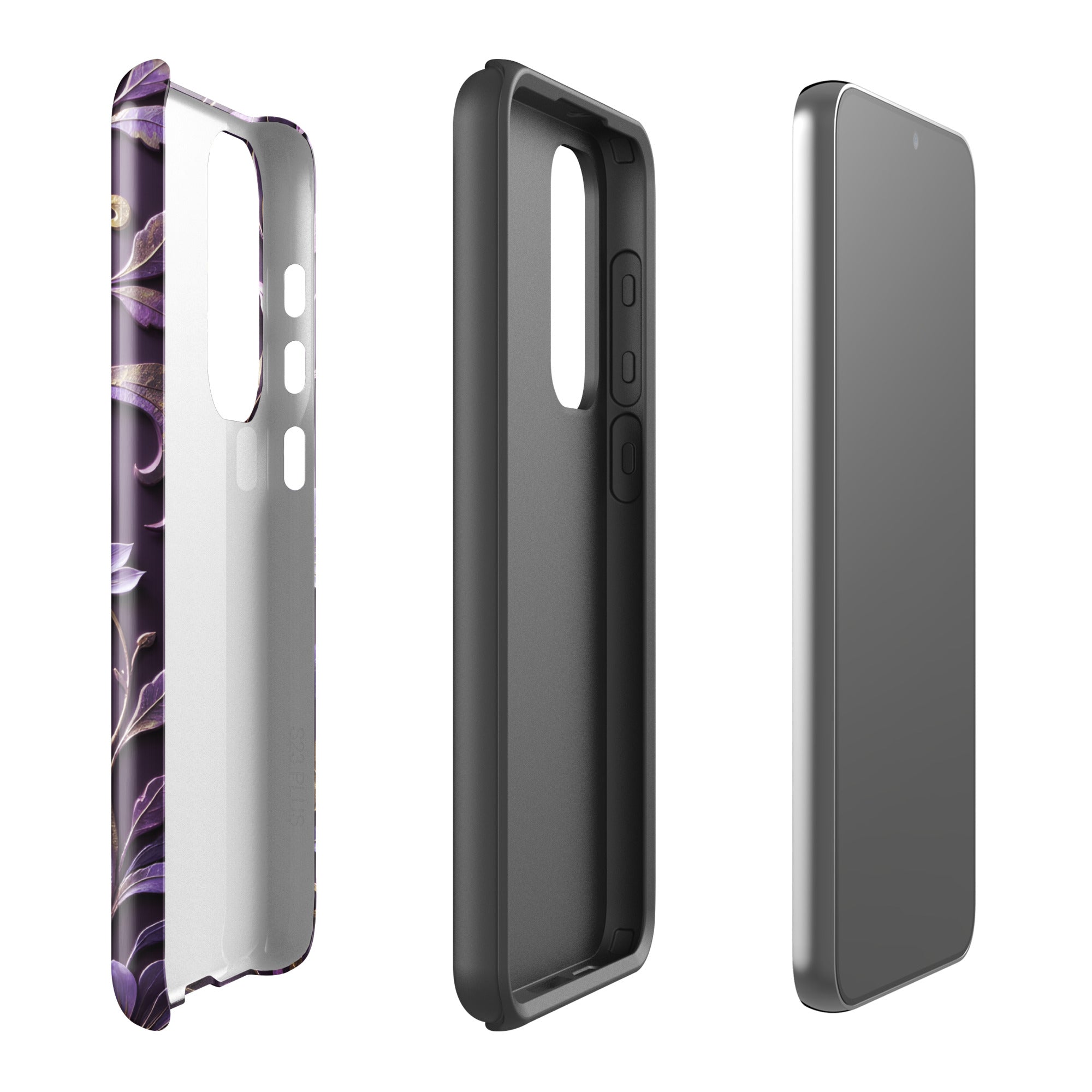 Royal Violet Filigree Tough Case for Samsung Galaxy S23 Plus – Dual Layer Protective Phone Case (Glossy or Matte)