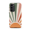 Retro Sunrise Tough Case for Samsung Galaxy S23 Plus – Dual Layer Protective Phone Case (Glossy or Matte)